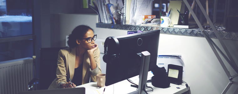 woman at office desk