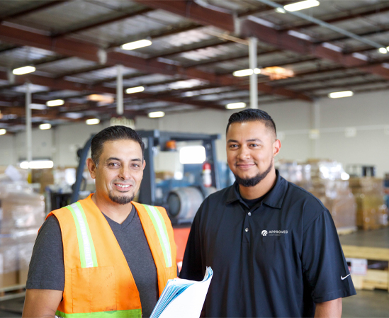 logistics workers in warehouse