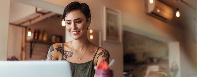 woman entrepreneur at computer