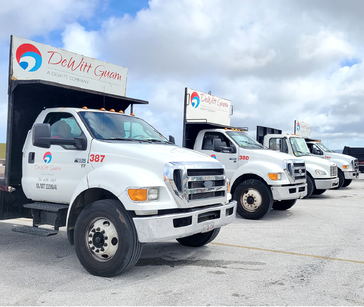 DeWitt Guam fleet of trucks