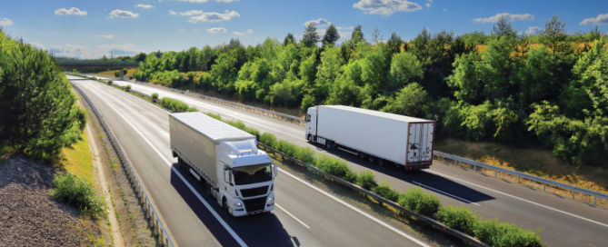 cargo trucks driving